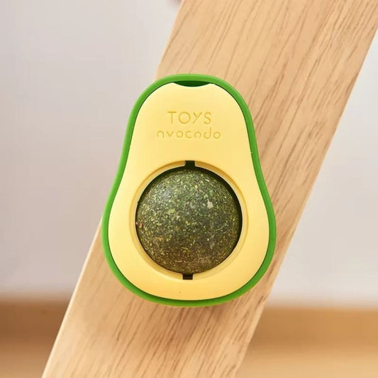 Natural Avocado 360-degree Mint Interactive Rotating Cantip Toy Ball for Cat