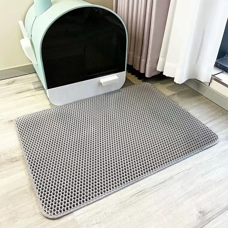 Double-layer Eco-friendly Cat Litter Trapping Mat with Honeycomb Design Soft Pet Mat