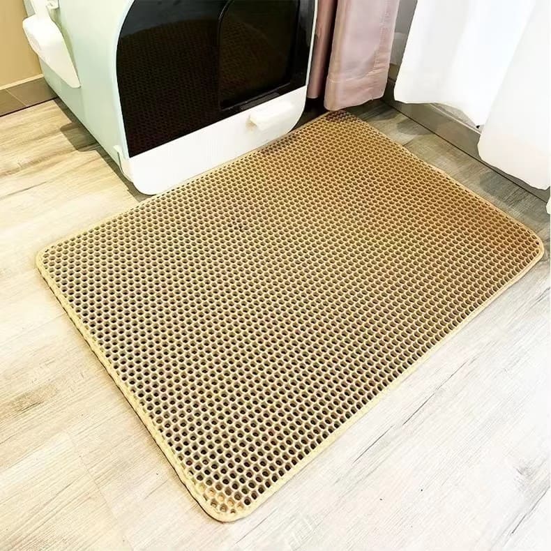 Double-layer Eco-friendly Cat Litter Trapping Mat with Honeycomb Design Soft Pet Mat